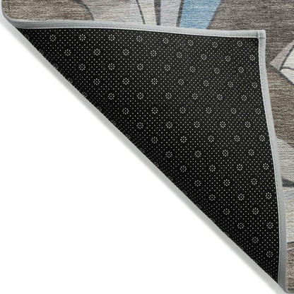Machine Washable Indoor/Outdoor Chantille ACN2174 Brown 9' x 12' Rug