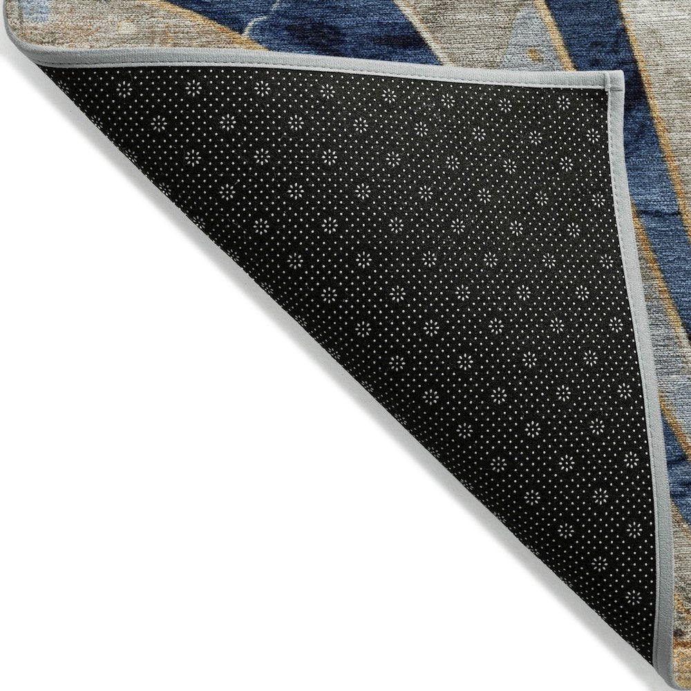Machine Washable Indoor/Outdoor Chantille ACN2177 Navy 9' x 12' Rug