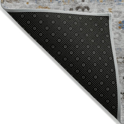 Machine Washable Indoor/Outdoor Chantille ACN2198 Gray 9' x 12' Rug