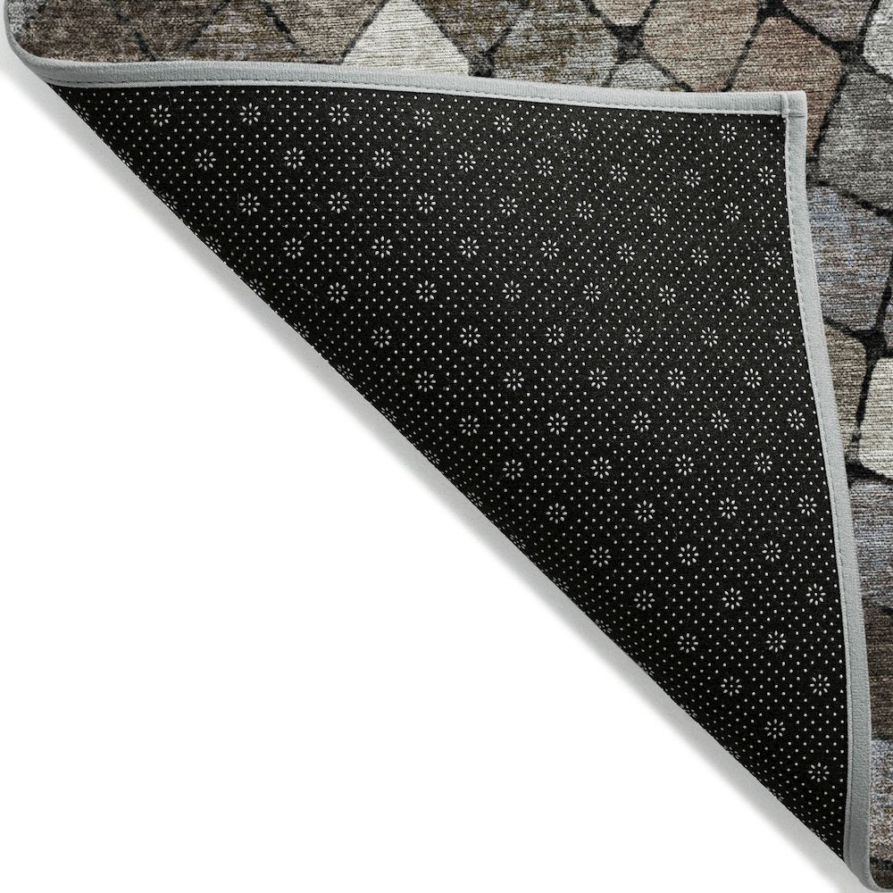 Machine Washable Indoor/Outdoor Chantille ACN2216 Brown 9' x 12' Rug