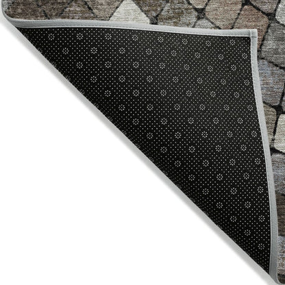 Machine Washable Indoor/Outdoor Chantille ACN2216 Brown 9' x 12' Rug