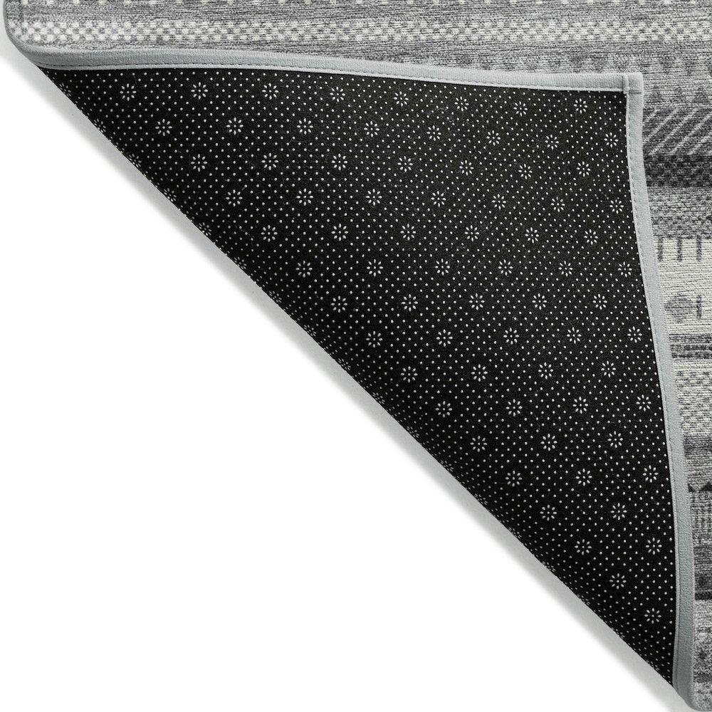 Machine Washable Indoor/Outdoor Chantille ACN2218 Gray 9' x 12' Rug