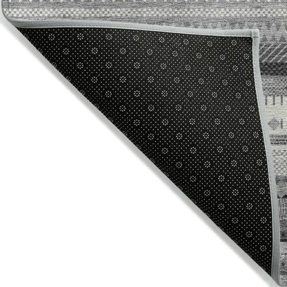 Machine Washable Indoor/Outdoor Chantille ACN2218 Gray 9' x 12' Rug