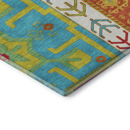 Premium Machine Washable Mayfield AMF1015 Teal 9' x 12' Rug