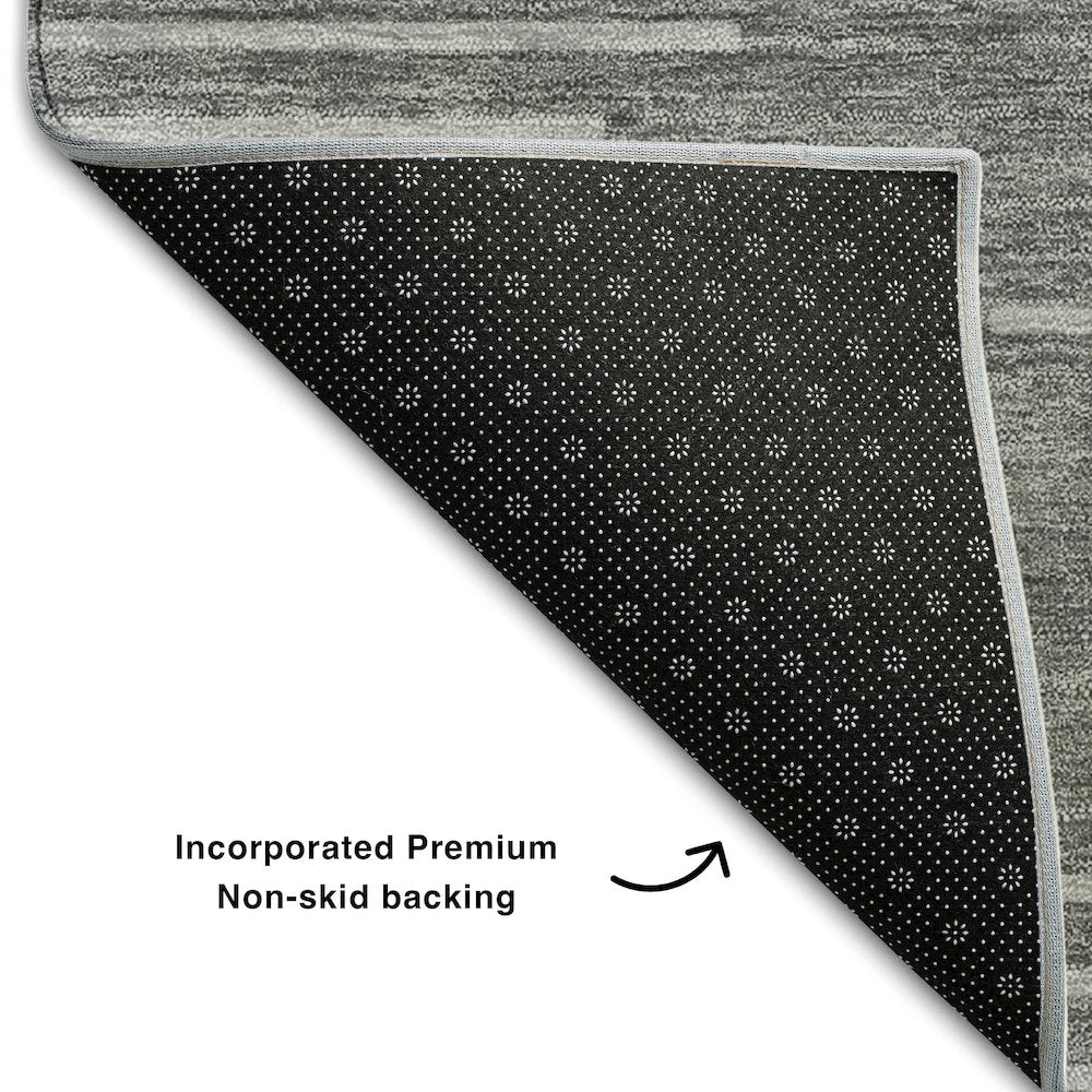 Premium Machine Washable Mayfield AMF1016 Charcoal 9' x 12' Rug