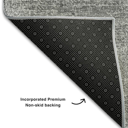 Premium Machine Washable Mayfield AMF1018 Gray 9' x 12' Rug