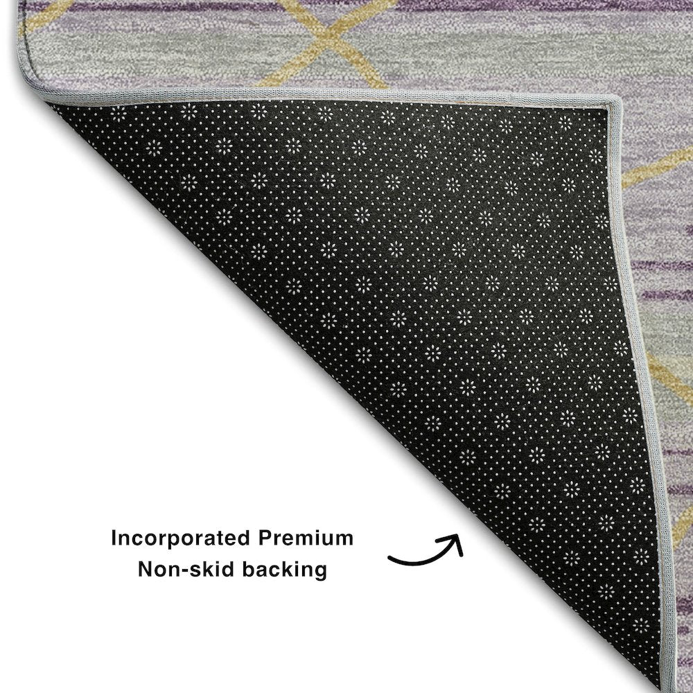 Premium Machine Washable Mayfield AMF1025 Purple 9' x 12' Rug