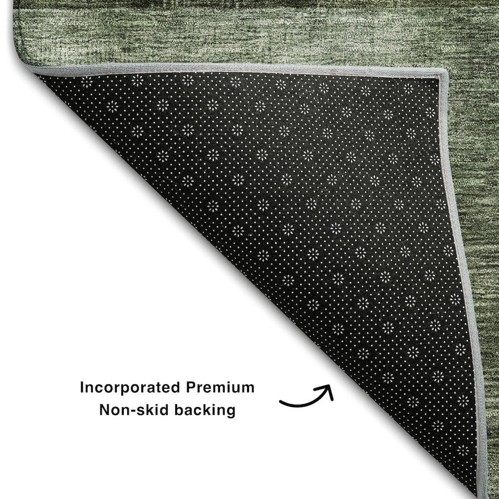 Premium Machine Washable Mayfield AMF1114 Olive 9' x 12' Rug