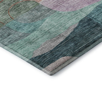 Premium Machine Washable Mayfield AMF1115 Green 9' x 12' Rug