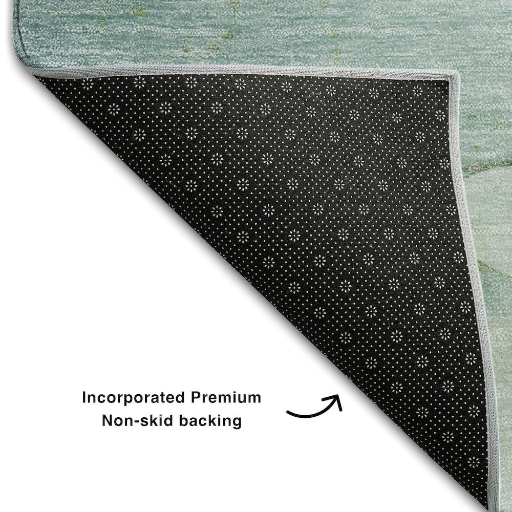 Premium Machine Washable Mayfield  Teal 9' x 12' Rug