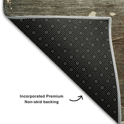 Premium Machine Washable Mayfield  Brown 9' x 12' Rug
