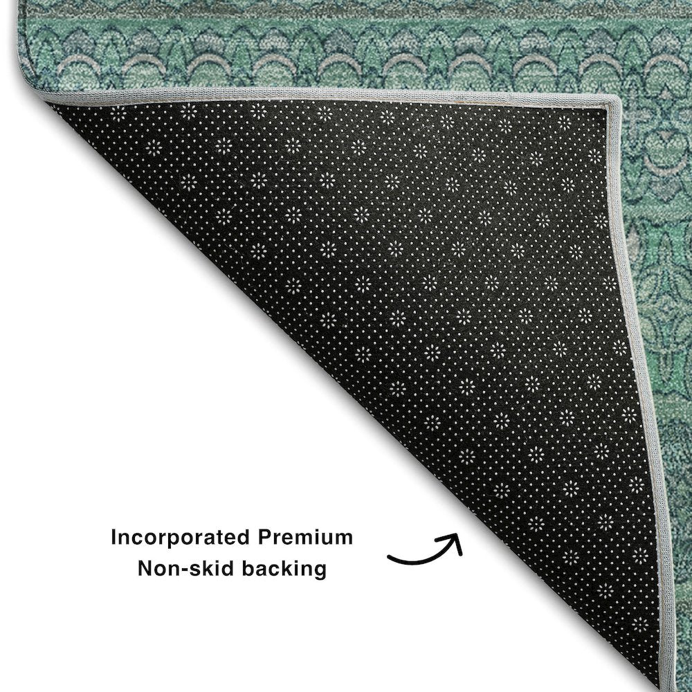 Premium Machine Washable Mayfield  Turquoise 9' x 12' Rug