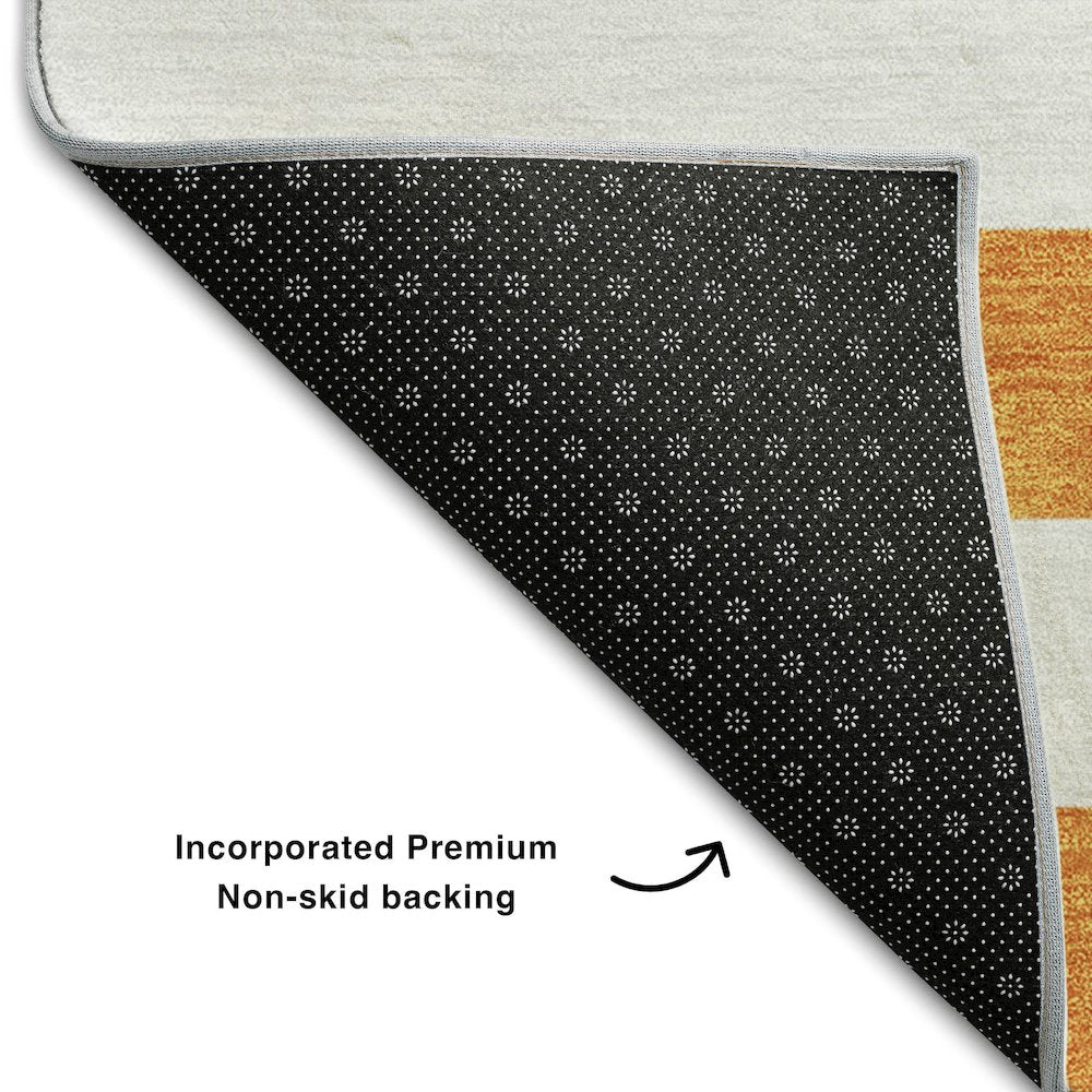 Premium Machine Washable Mayfield  Orange 9' x 12' Rug
