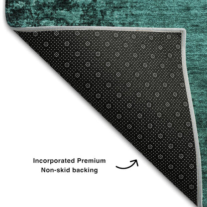 Premium Machine Washable Mayfield  Teal 9' x 12' Rug