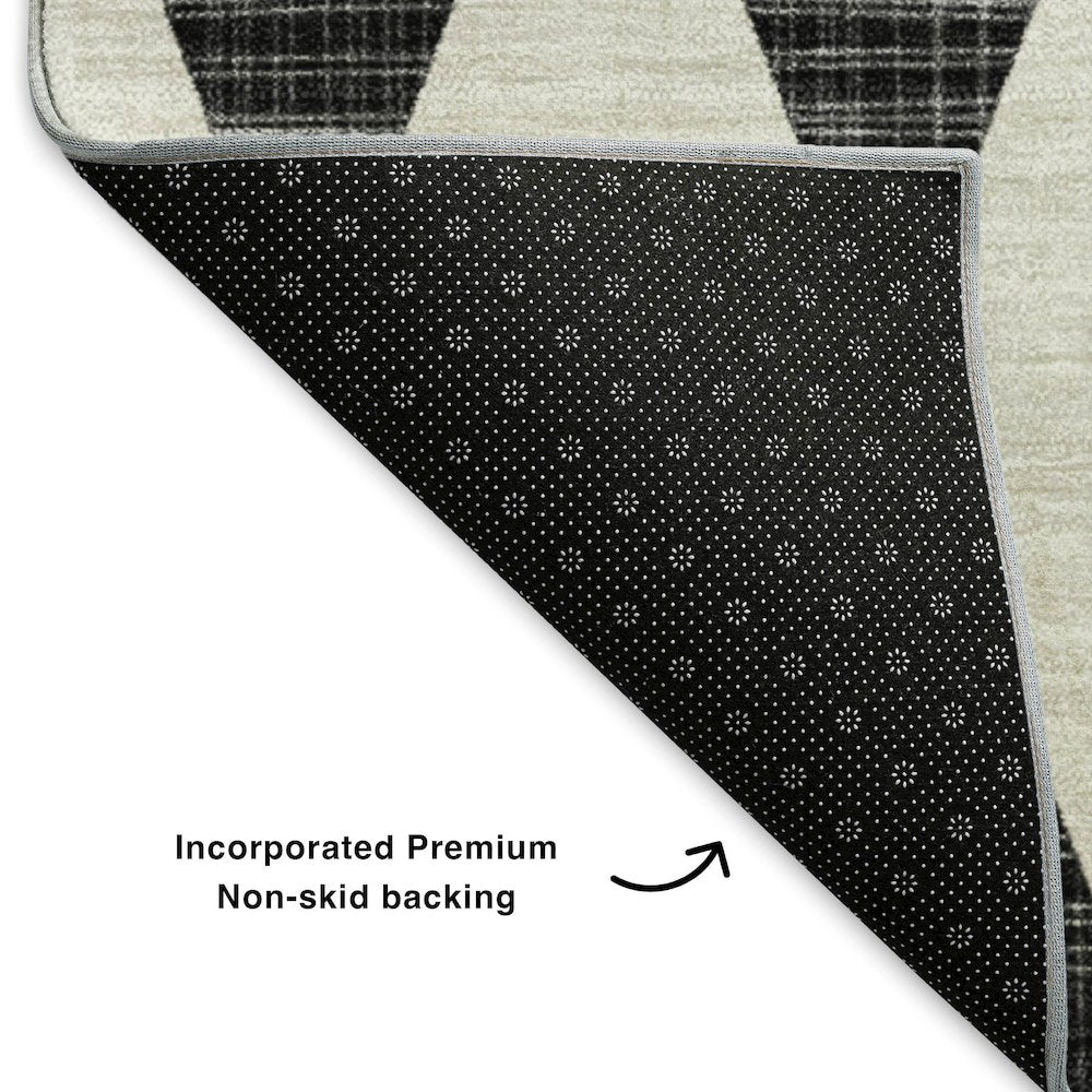 Premium Machine Washable Mayfield  Black 9' x 12' Rug