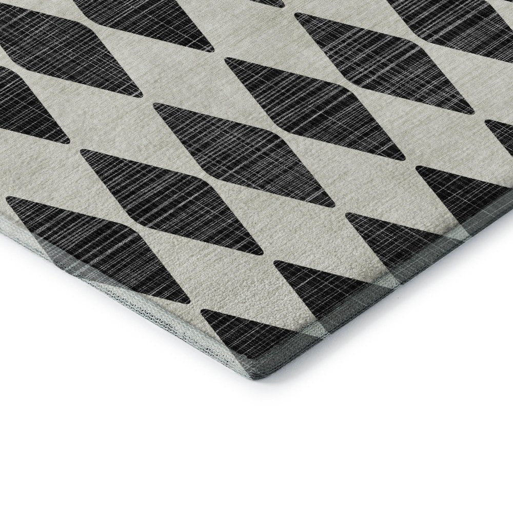 Premium Machine Washable Mayfield  Black 9' x 12' Rug