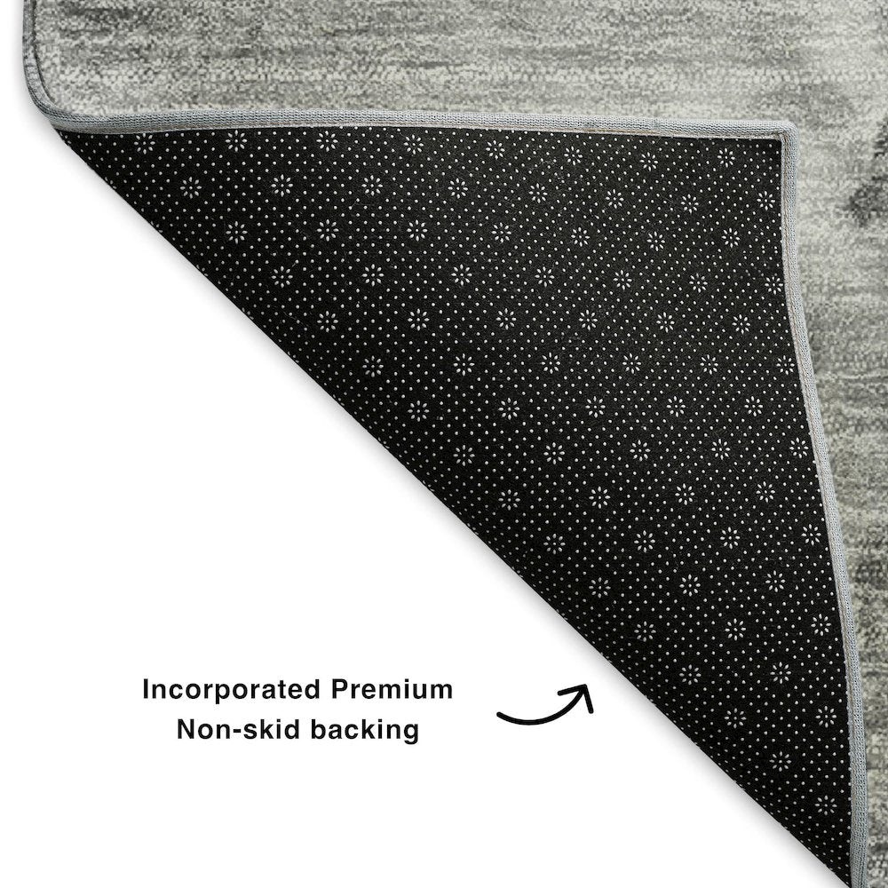 Premium Machine Washable Mayfield  Gray 9' x 12' Rug