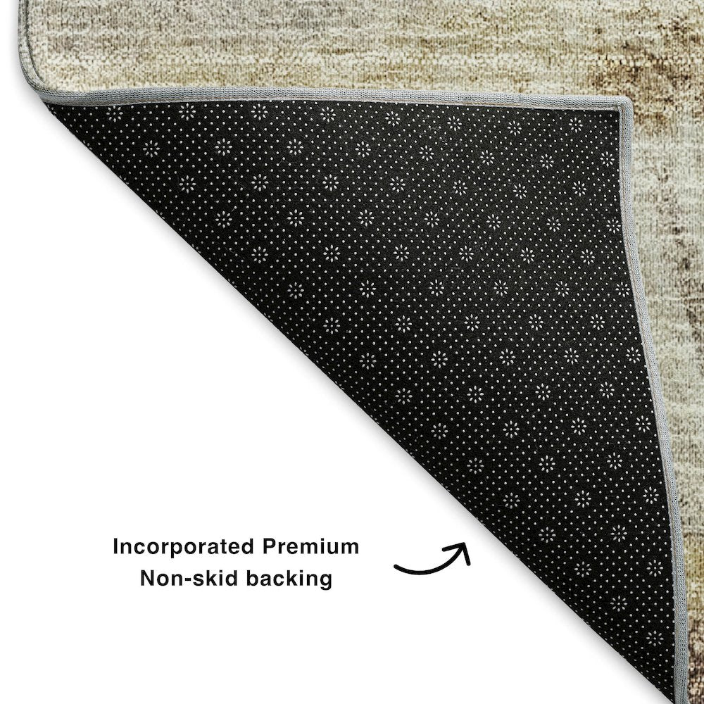 Premium Machine Washable Mayfield  Brown 9' x 12' Rug