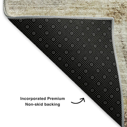 Premium Machine Washable Mayfield  Brown 9' x 12' Rug