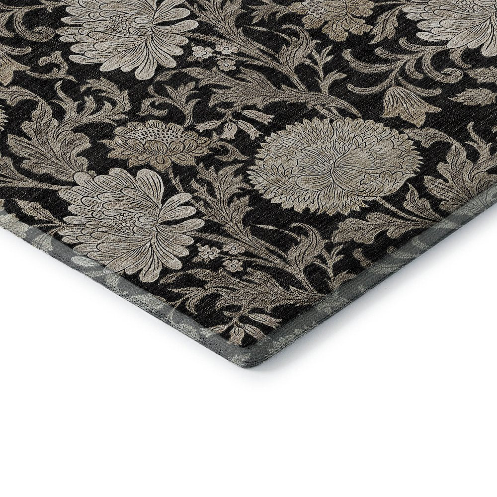 Premium Machine Washable Mayfield AMF677 Black 9' x 12' Rug