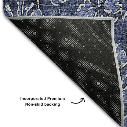 Premium Machine Washable Mayfield AMF692 Navy 9' x 12' Rug