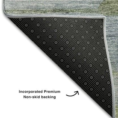 Premium Machine Washable Mayfield AMF712 Blue 9' x 12' Rug
