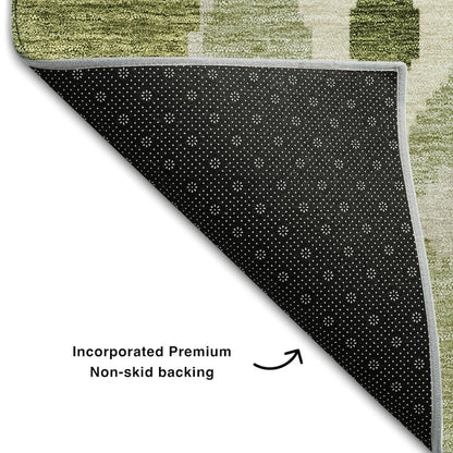 Premium Machine Washable Mayfield AMF748 Olive 9' x 12' Rug