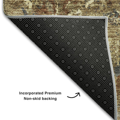 Premium Machine Washable Mayfield AMF768 Brown 9' x 12' Rug
