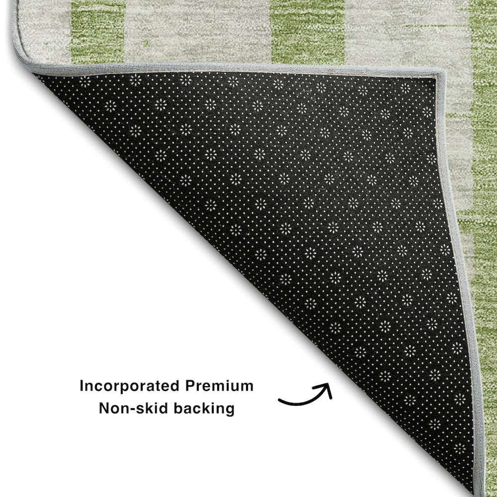 Premium Machine Washable Mayfield AMF872 Green 9' x 12' Rug