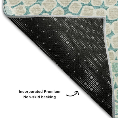 Premium Machine Washable Mayfield AMF882 Teal 9' x 12' Rug