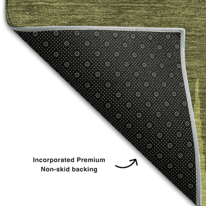 Premium Machine Washable Mayfield AMF886 Olive 9' x 12' Rug