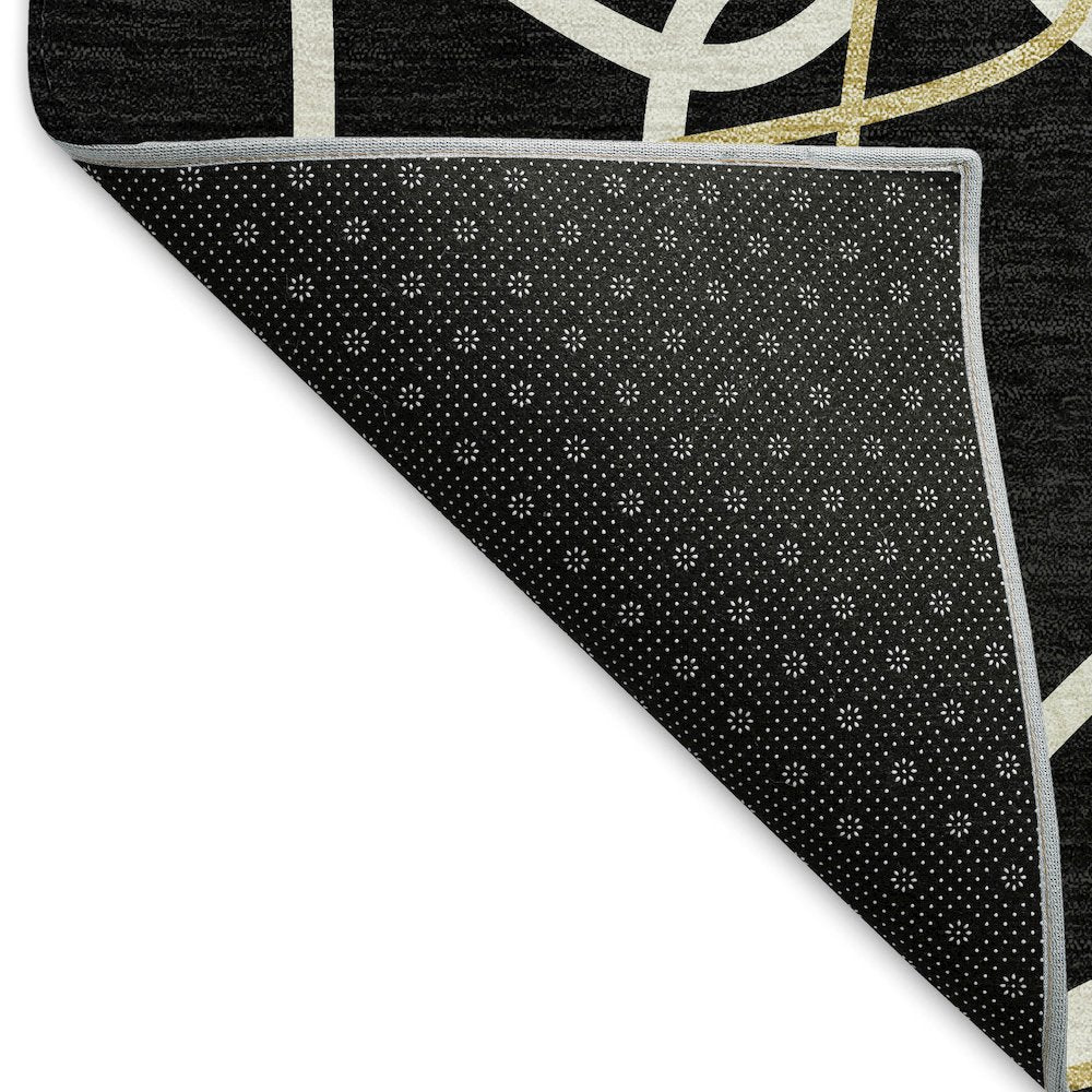 Premium Machine Washable Mayfield AMF950 Black 9' x 12' Rug