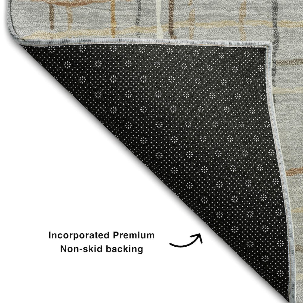 Premium Machine Washable Mayfield AMF998 Gray 9' x 12' Rug