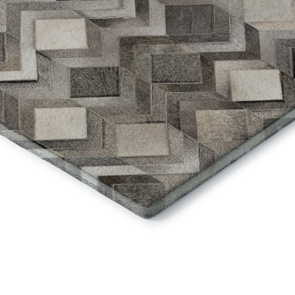 Luxury Washable Indoor/Outdoor Bozeman Gray 9' x 12' Rug