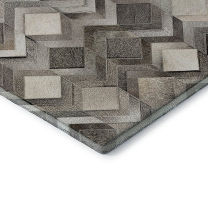 Luxury Washable Indoor/Outdoor Bozeman Gray 9' x 12' Rug