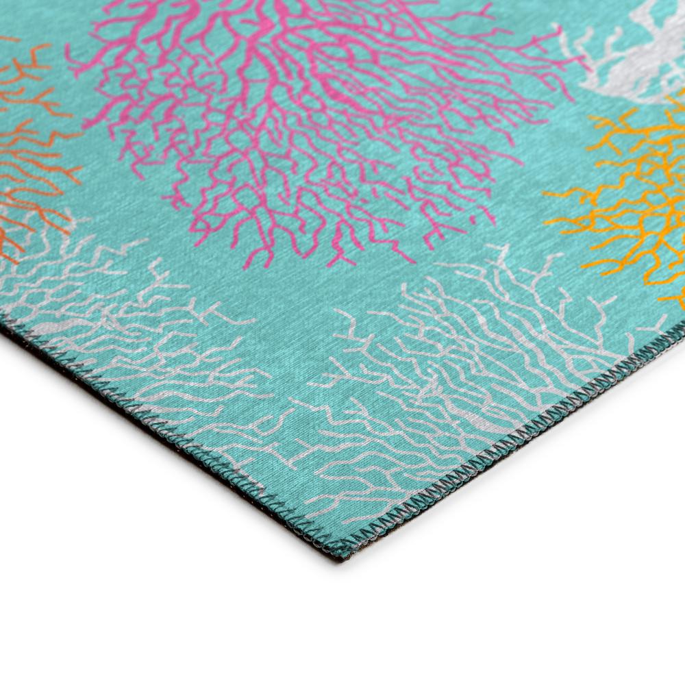 Indoor/Outdoor Surfside ASR33 Aqua Washable 9' x 12' Rug