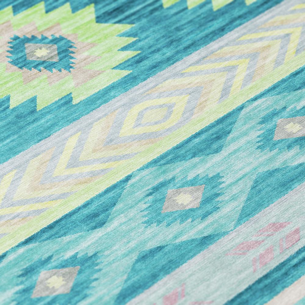 Indoor/Outdoor Phoenix PH3 Teal Washable 9' x 12' Rug