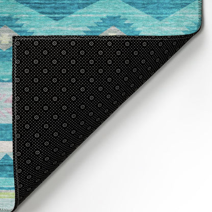 Indoor/Outdoor Phoenix PH3 Teal Washable 9' x 12' Rug