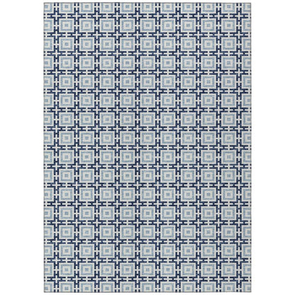 Indoor/Outdoor Marlo MO1 Navy Washable 9' x 12' Rug