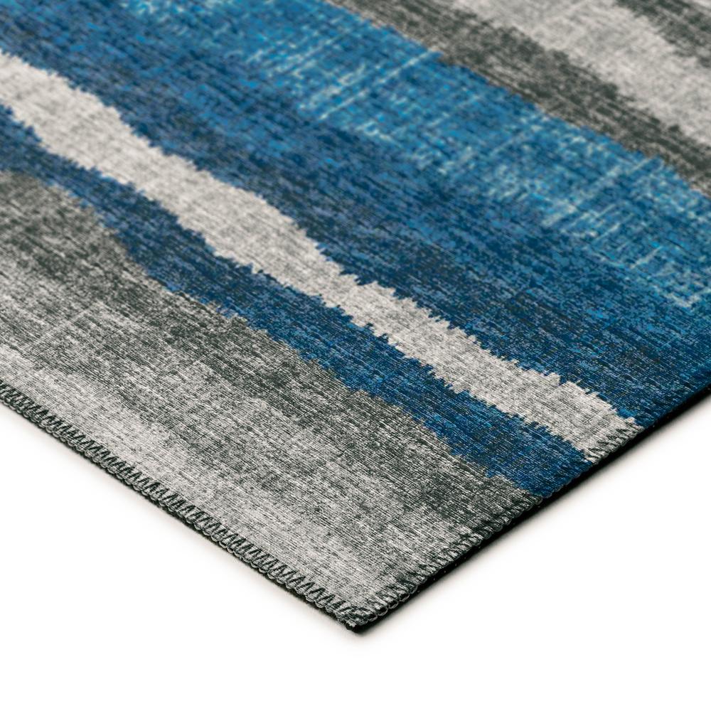 Bravado Blue Contemporary Striped 8' x 10' Area Rug Blue ABV37