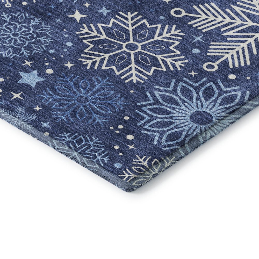 Luxury Washable Indoor/Outdoor Merry & Bright Navy 9' x 12' Rug