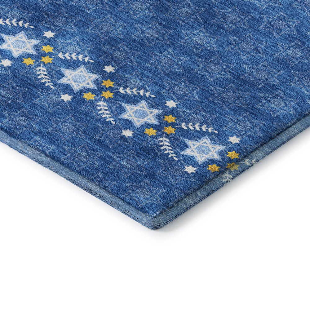 Luxury Washable Indoor/Outdoor Merry & Bright Blue 9' x 12' Rug