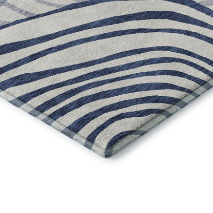 Machine Washable Indoor/Outdoor Neo Blue 9' x 12' Rug