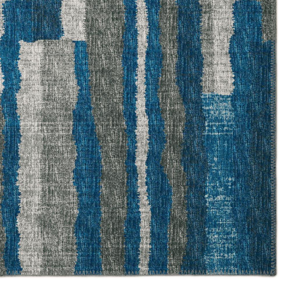 Bravado Blue Contemporary Striped 8' x 10' Area Rug Blue ABV37