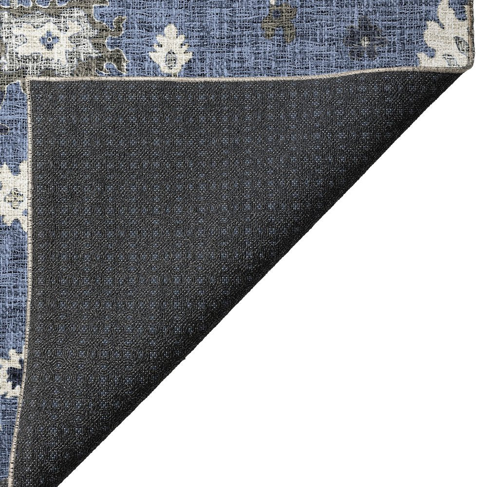Luxury Washable Indoor/Outdoor Portico Blue 9' x 12' Rug