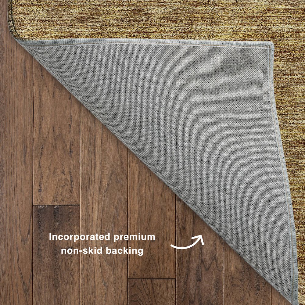 Luxury Washable Indoor/Outdoor Soft Essentials SE1 Gold 9' x 12' Rug