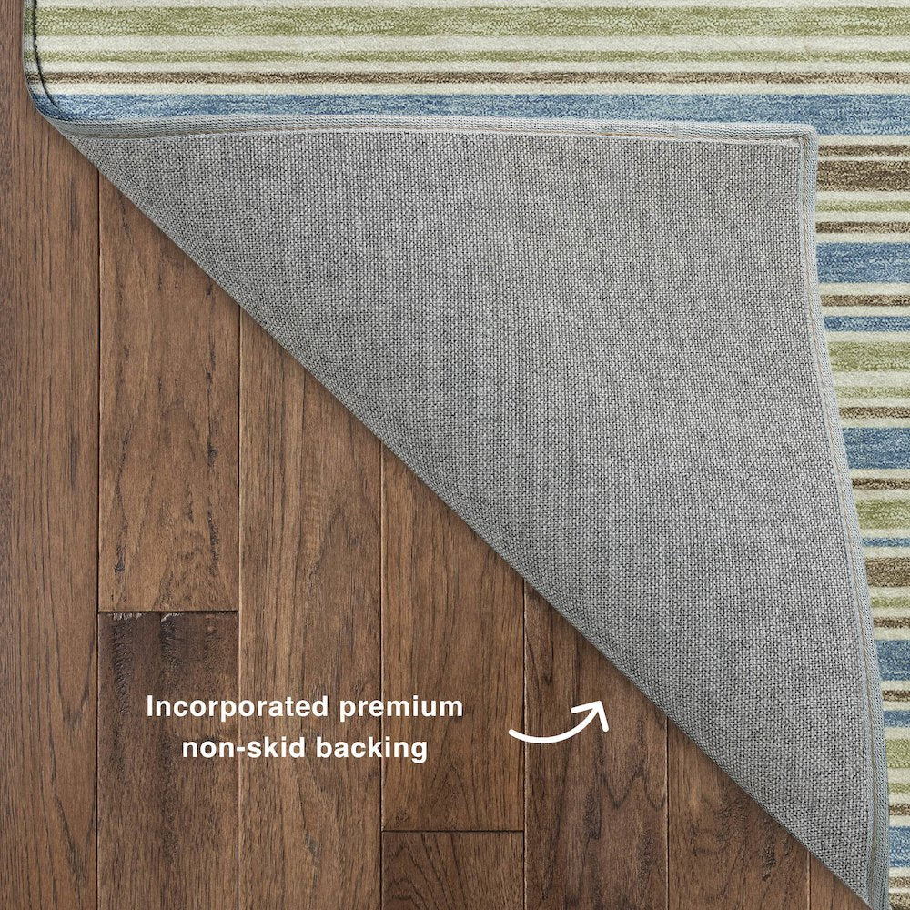 Luxury Washable Indoor/Outdoor Soft Essentials SE2 Blue 9' x 12' Rug