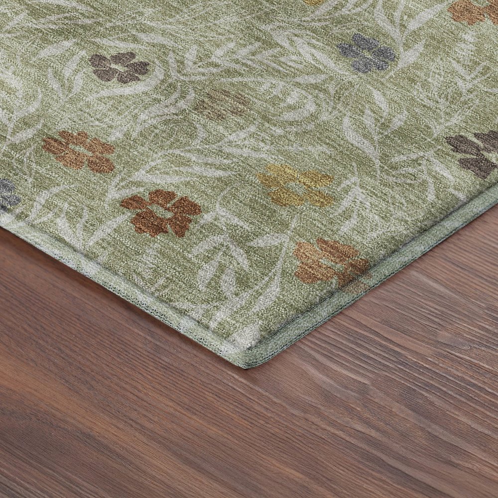 Luxury Washable Indoor/Outdoor Soft Essentials SE4 Green 9' x 12' Rug