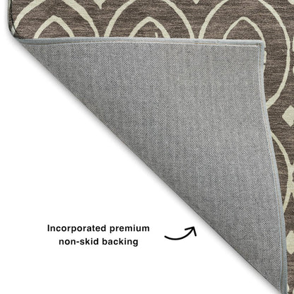 Luxury Washable Indoor/Outdoor The Reserve Brown 9' x 12' Rug