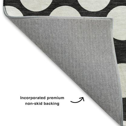 Luxury Washable Indoor/Outdoor The Reserve Black 9' x 12' Rug